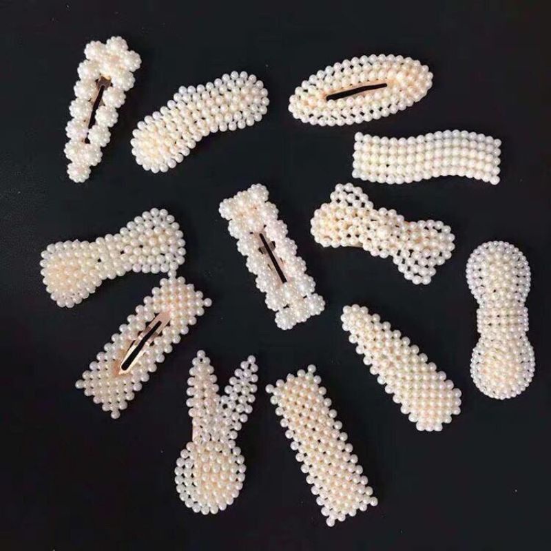 sét 10 chiếc kẹp tóc đính hạt siêu dễ thương cho các bạn gái hót hít