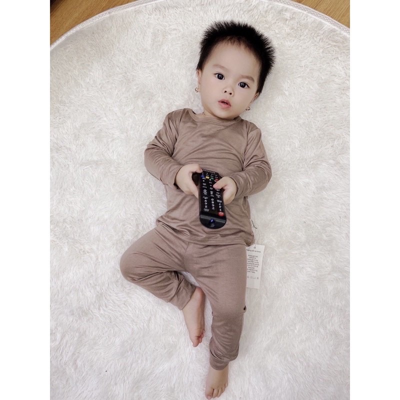 Bộ tay dài thun lạnh Minky Mom bé trai bé gái