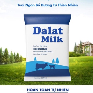 Sữa tươi tiệt trùng Dalat Milk (bịch 220ml)