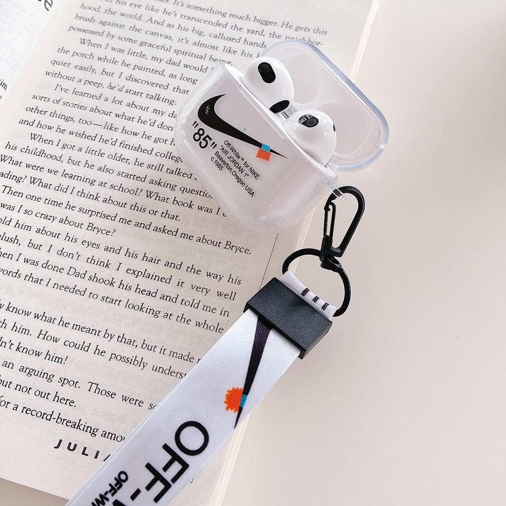 Vỏ Bảo Vệ Hộp Đựng Tai Nghe Airpods 3 / 1 / 2 / pro Trong Suốt Kèm Dây Đeo Mềm Mại