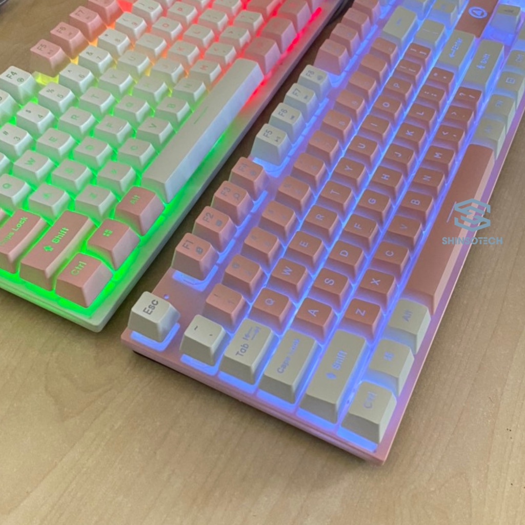 Bàn phím chơi game giả cơ SHINSOTECH K500 Led RGB xuyên phím ngoại hình nhiều màu sắc siêu đẹp chuyên gaming