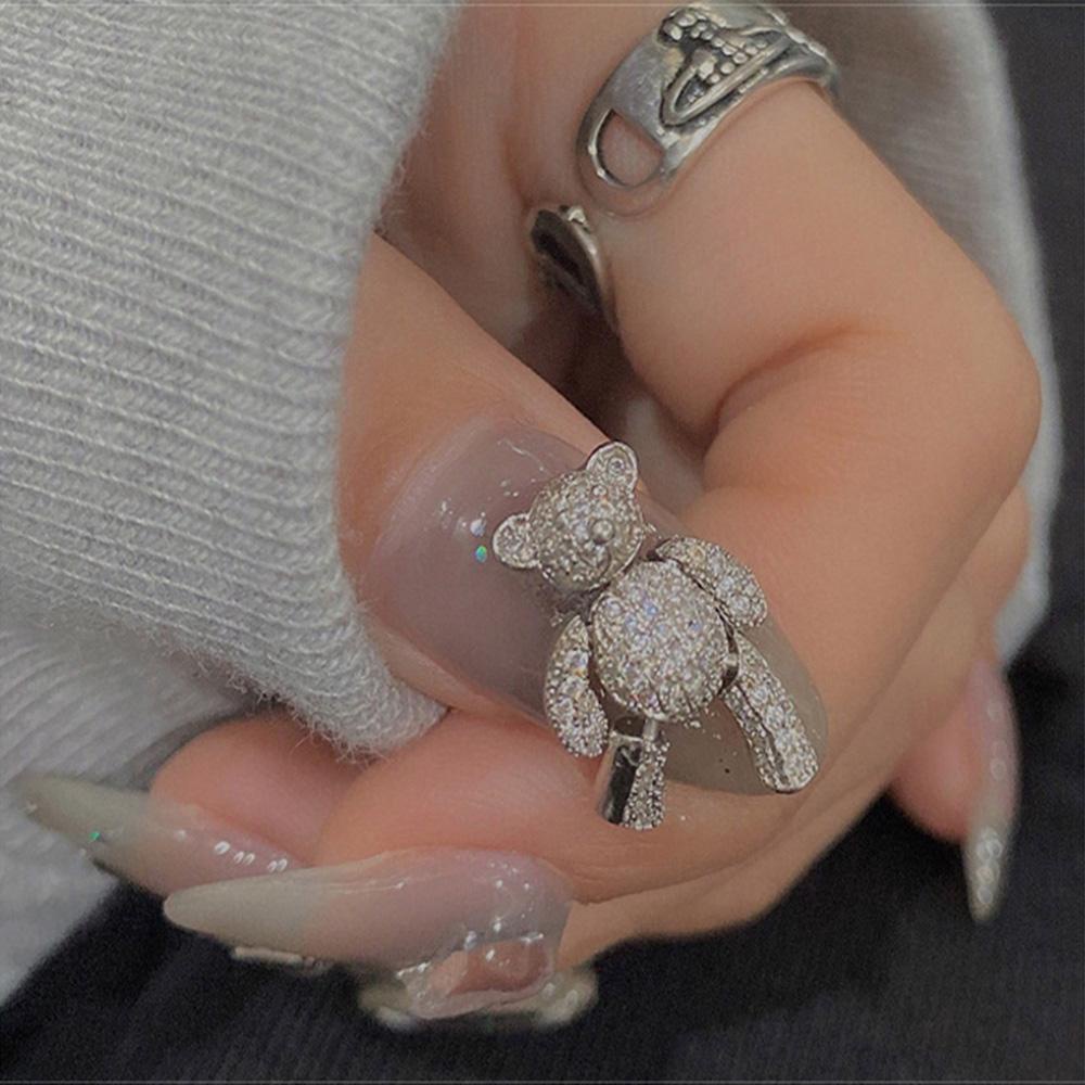 Móng Tay 3D|Bùa Hộ Mệnh. Phấn Bắt Sáng Trang Điểm Lấp Lánh|Trang Sức Móng Tay Hình Gấu