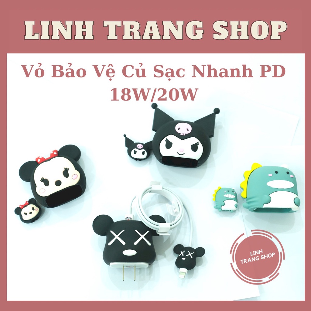 Combo Vỏ Bọc Bảo Vệ Củ Sạc Nhanh PD 18W/20W, Chất Liệu Cao Su Tốt