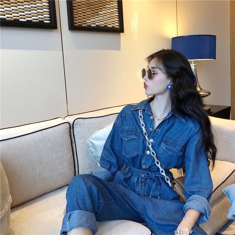 [Hàng order] Jumpsuit quần dài yếm bò cạp cao tôn dáng Đ489 - Có ảnh thật