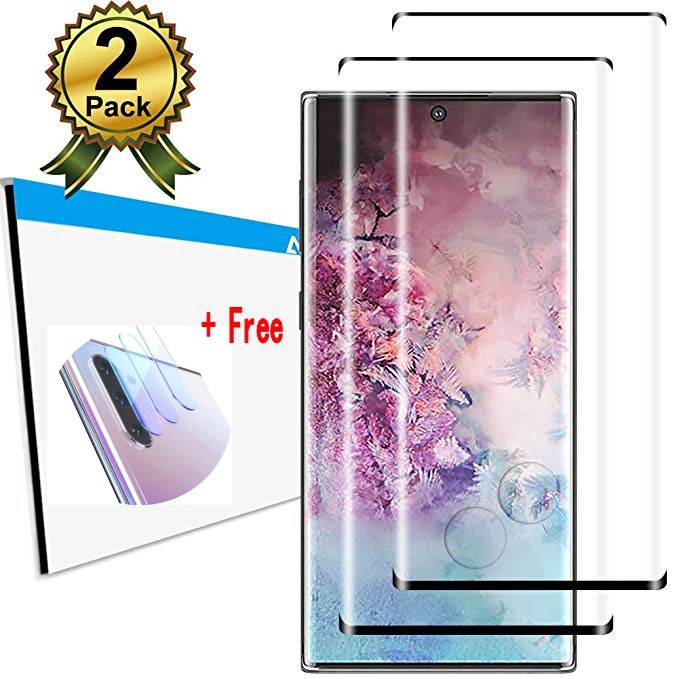 Set miếng dán cường lực 6D màn hình + miếng dán len chuyên dụng cho điện thoại Samsung Galaxy Note 10/ Plus S10 Plus