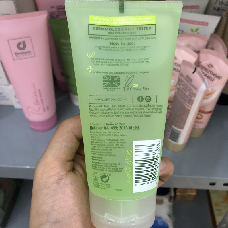 Sữa rữa mặt 💖FREESHIP💖 Sữa rửa mặt Simple UK Anh sạch sâu dành cho mọi loại da | BigBuy360 - bigbuy360.vn