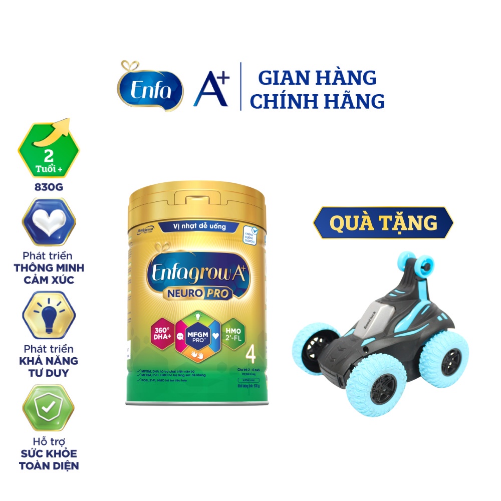 Sữa bột Enfagrow A+ Neuropro 4 với dưỡng chất DHA & MFGM – 830g