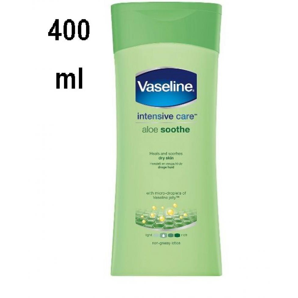 Sữa dưỡng ẩm đặc biệt toàn thân dành cho da khô Vaseline Intensive Care với tinh chất Nha Đam aloe soothe 400 ml