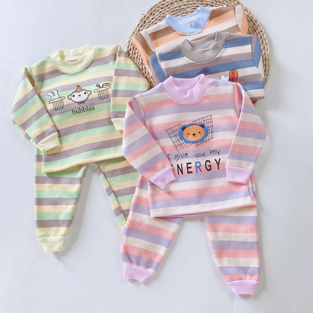 BỘ NỈ KẺ CỔ CHUI CHO BÉ (7-16KG)