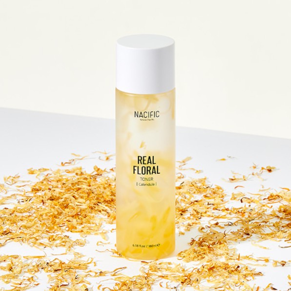 Nước hoa hồng dưỡng ẩm ngăn ngừa lão hóa Nacific Real Floral Toner Calendula 180ml