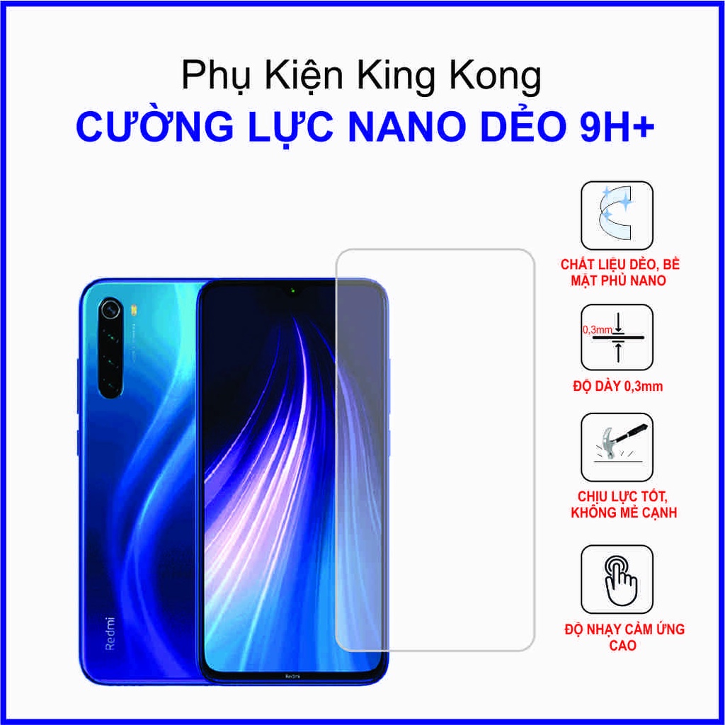 Dán cường lực Xiaomi Redmi note 8 Cường lực nano dẻo 9H+