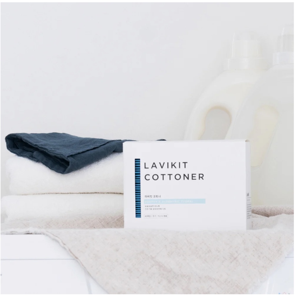 Dung Dịch Xả Vải Dạng Khăn Giấy Ướt Lavikit Cottoner (Hộp 40 Miếng) GomiMall