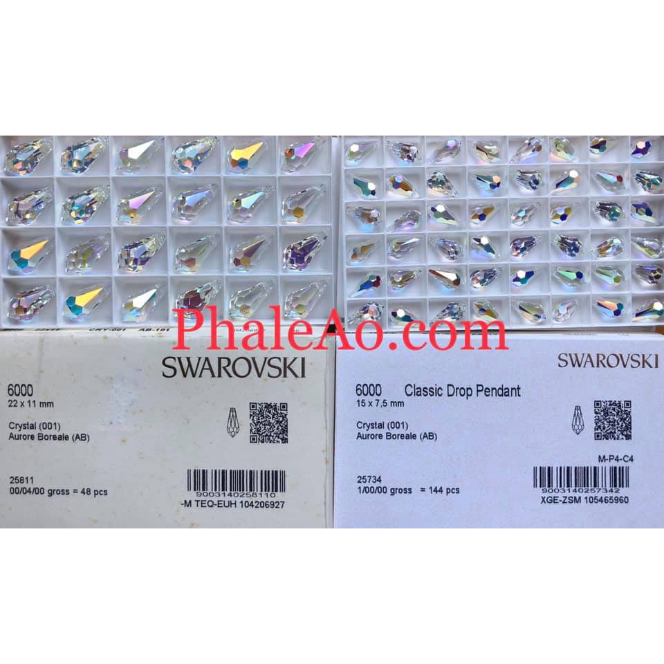Dây chuyền bạc 925 & pha lê Swarovski mặt chùm giọt pendant 6000 sang đẹp lấp lánh - PhaleAo,  trang sức NVJ