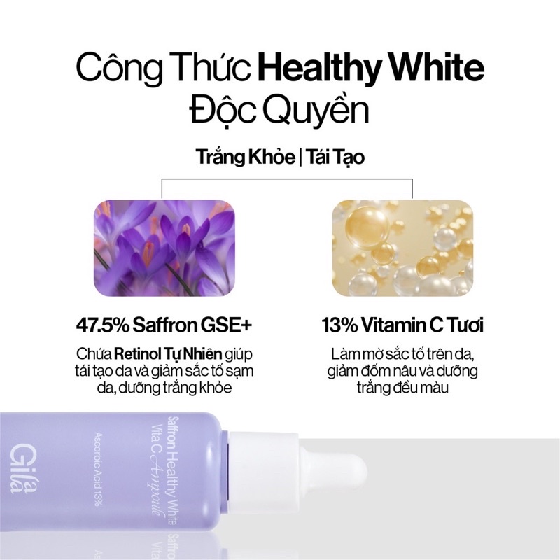 Bộ 4 Sản Phẩm Saffron Tái Sinh Trắng Khỏe Gilaa Saffron Healthy White