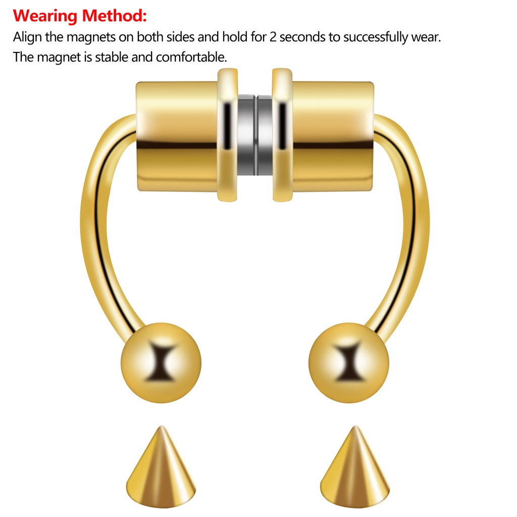 UPSTOP 316L Stainless Steel Faux Septum Rings Non-Piercing Clip On Nose Hoop Rings For Women Girls