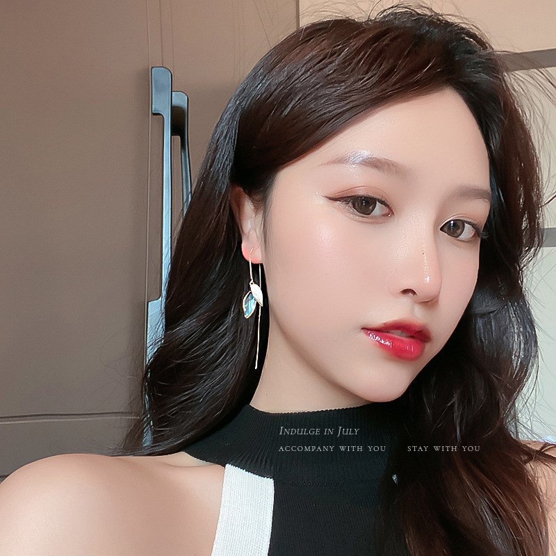 Khuyên Tai Hình Lá Thiết Kế Đơn Giản Cá Tính Hợp Thời Trang