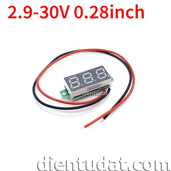 Đồng Hồ Đo DC 2.9V-30V 0.28inch 2 Dây