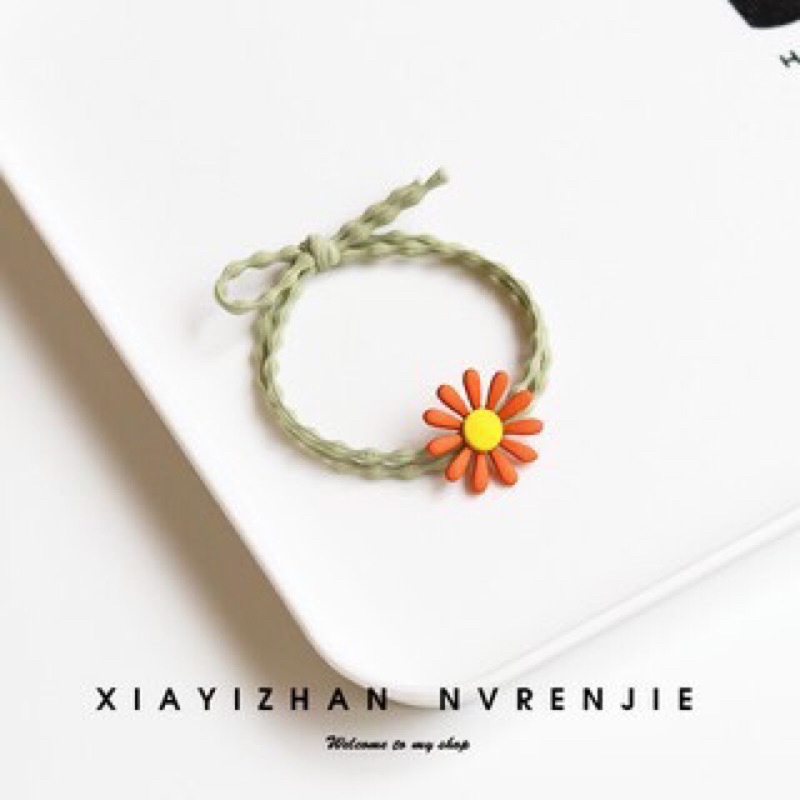 Dây buộc tóc hoa cúc siêu cute