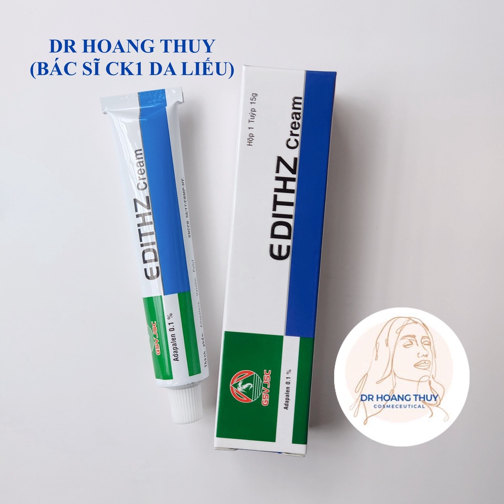 ✅[Chính Hãng] Edithz Cream GSV 15g - Adapalen 0.1% - Giảm Mụn Trứng Cá, Ẩn, Đầu Đen, Viêm