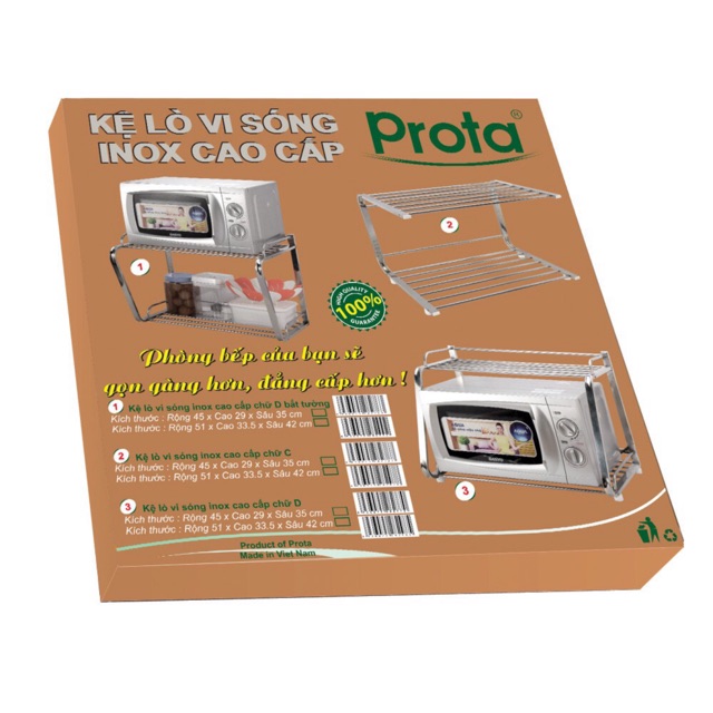 [CHỊU LỰC 35kg] Kệ để lò vi sóng inox cao cấp 201 và 304 hiệu Prota | BigBuy360 - bigbuy360.vn
