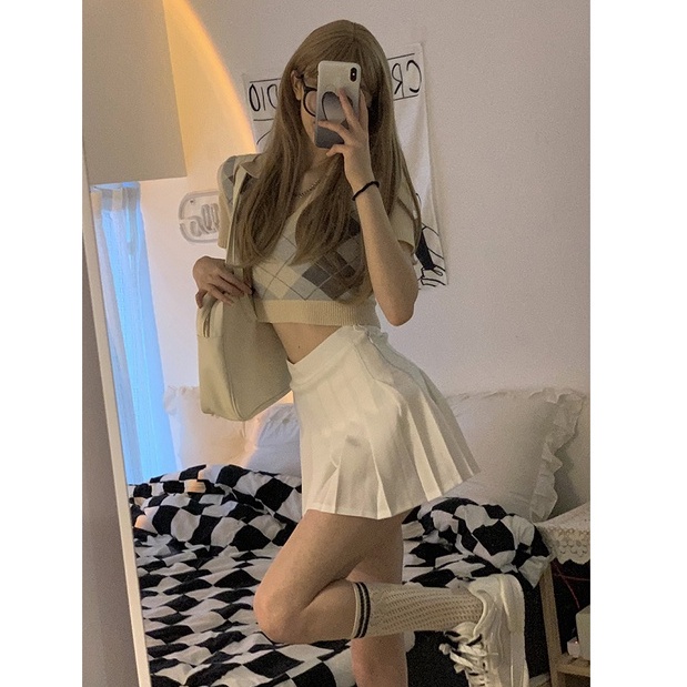 Áo Thun Dệt Kim Ngắn Tay Đính Đá Thời Trang Hàn Quốc Cho Nữ