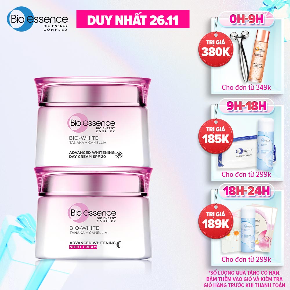 [Mã FMCGMALL -8% đơn 250K] Combo dưỡng da sáng mịn Bio-Essence Bio-White Kem dưỡng ngày và đêm (50gr x2) | BigBuy360 - bigbuy360.vn