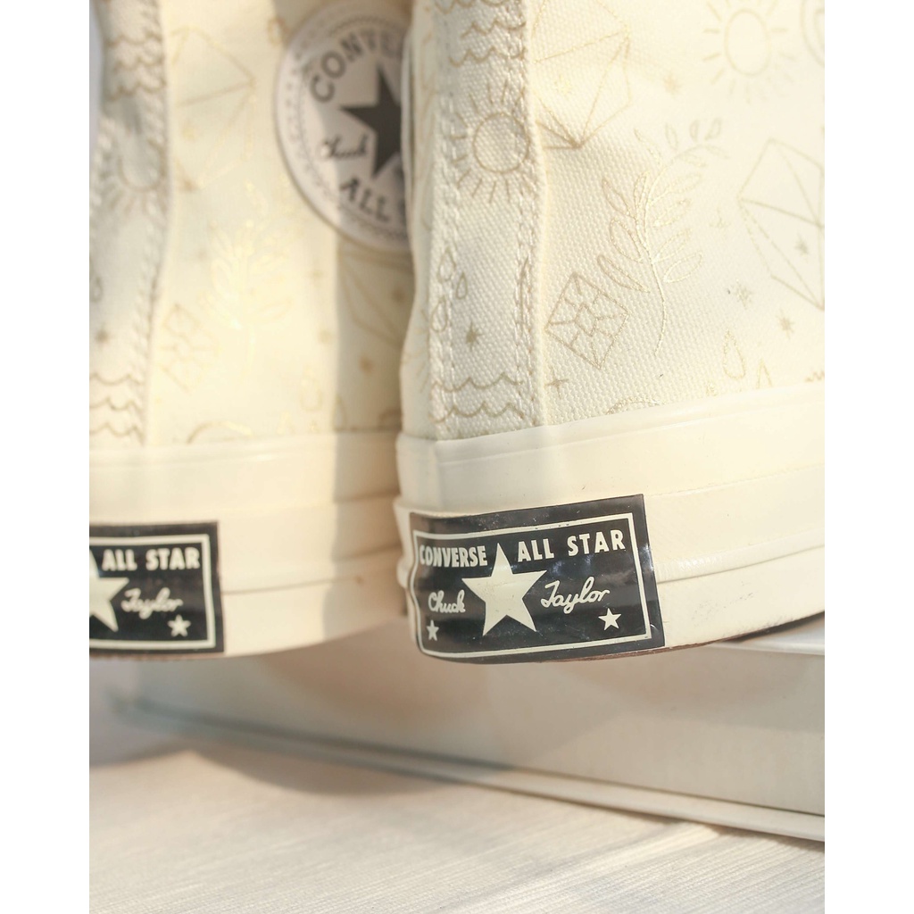 CONVERSEE chuck 70s Hi Elements Print Egret Gold cao cổ
