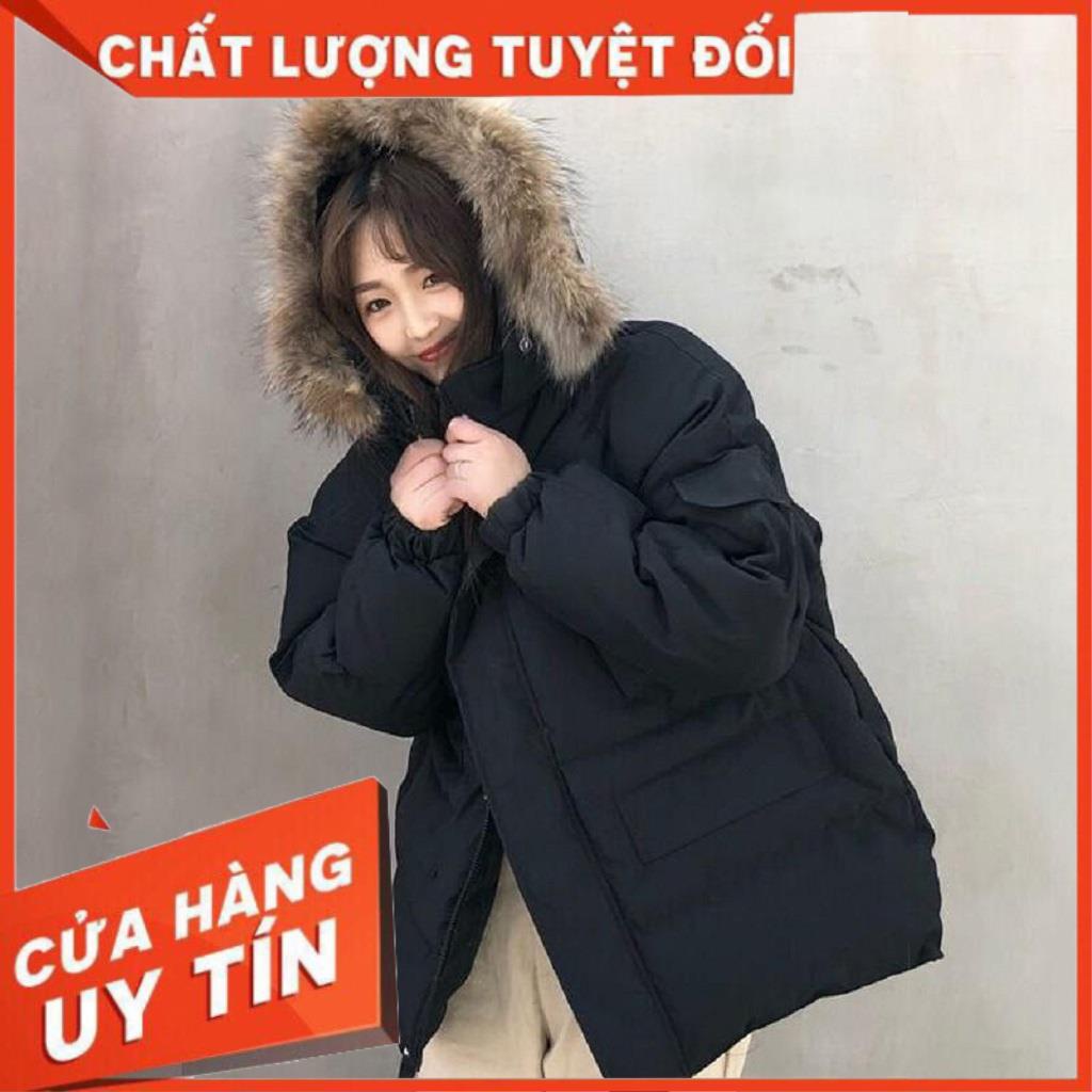 Áo Phao khoác túi hộp mũ lônng quảng châu, Áo khoác đại hàn nữ