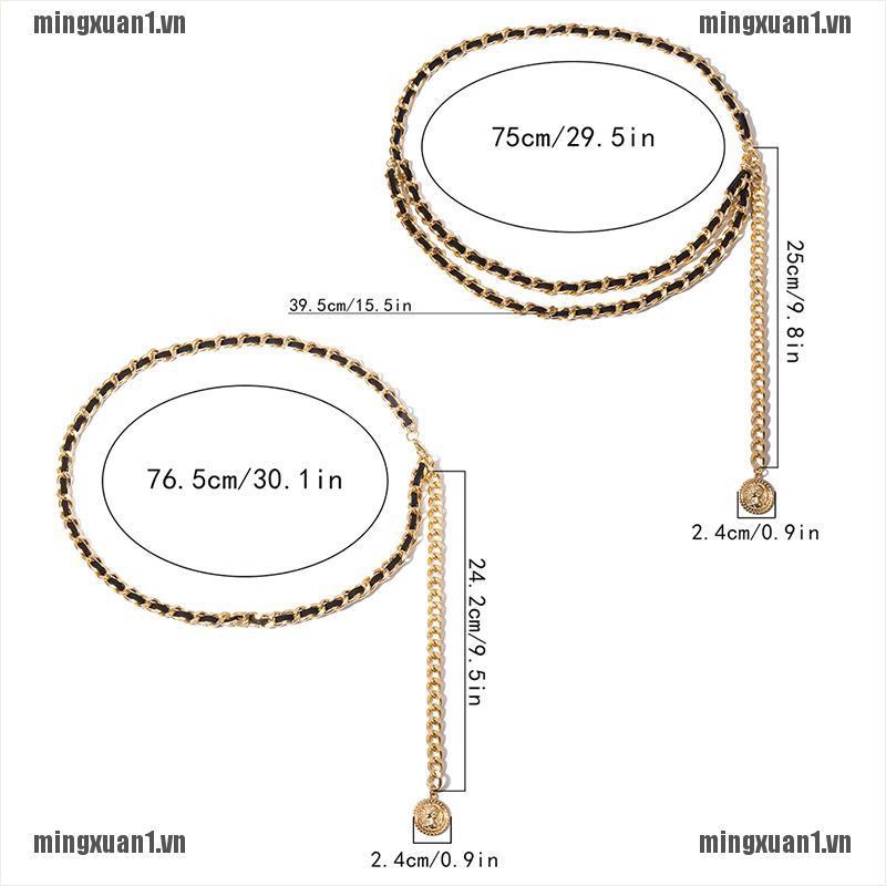 Thắt Lưng Dây Xích Dài Nhiều Lớp Phong Cách Cổ Điển Cho Nữ