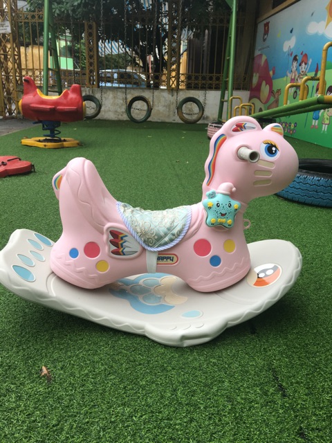 Ngựa bập bênh kiêm xe chòi chân NOsA ngựa thổ dân - chính hãng