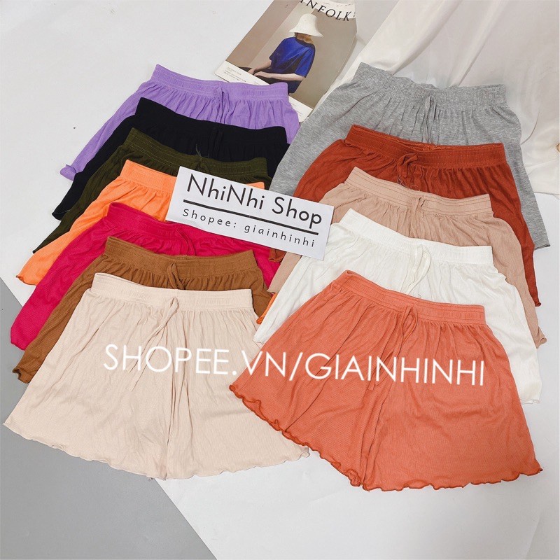 Quần short thun xòe trơn cạp chun, Quần ngủ vải cotton mịn mát co giãn QS0755 - NhiNhi Shop | BigBuy360 - bigbuy360.vn