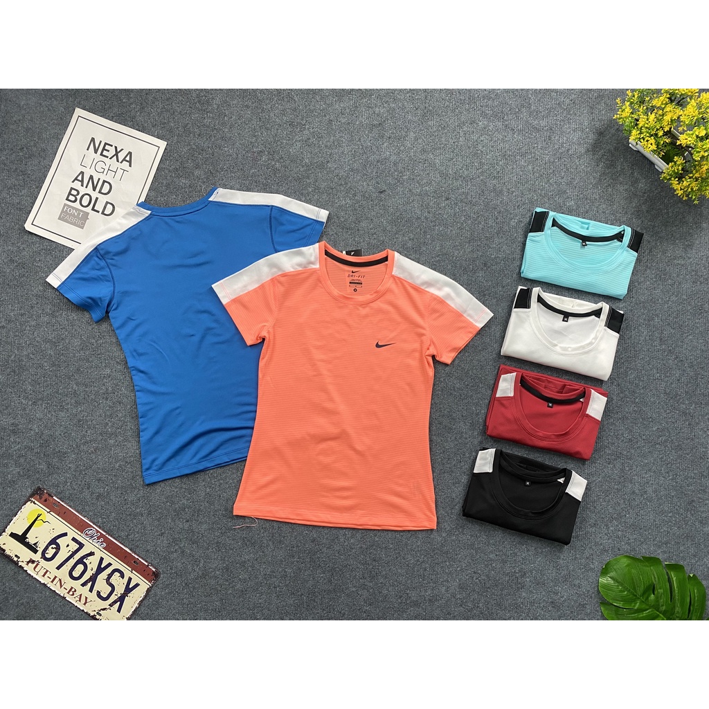 ÁO THUN MÈ NỮ PHÔI MÀU ,CHẤT CO GIÃN 4 CHIỀU .TẬP GYM-YOGA,....