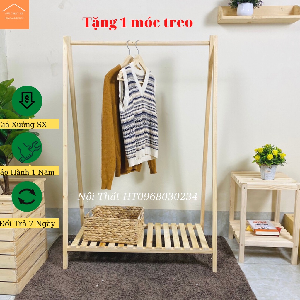 (Giá Xưởng) Kệ Giá Treo Quần Áo Chữ A  1 Tầng, Giá Treo Quần Áo Gỗ - DECOR HT