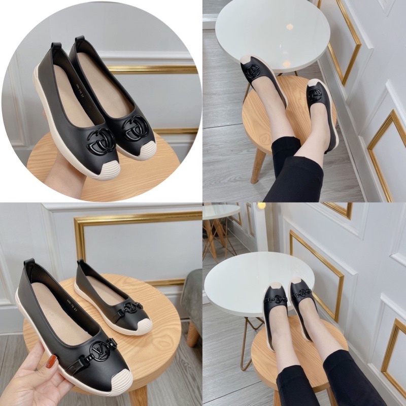 Giày Bệt Nữ - Giày búp bê chất da xinh xắn chống trơn trượt tốt phong cách hàng hộp cao cấp