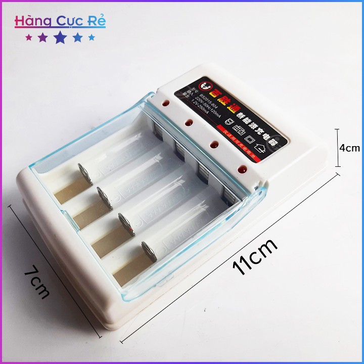 BỘ SẠC 4 PIN 🔴Freeship🔴 Bộ sạc dành cho pin tiểu, AA(2A) AAA(3A) có đèn báo led - Shop Hàng Cực Rẻ