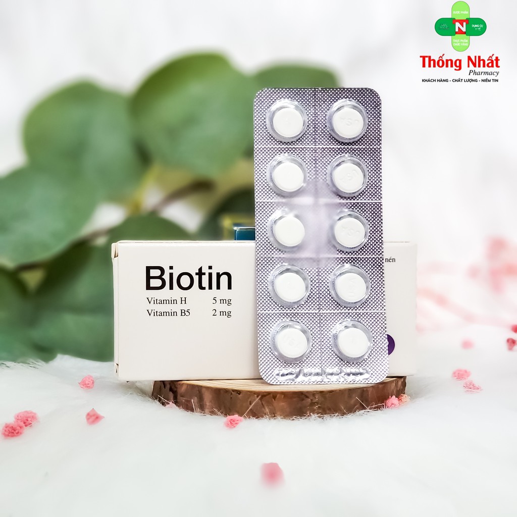 Viên uống Biotin 5mg hỗ trợ kích thích mọc tóc, móng MDP hộp 20 viên