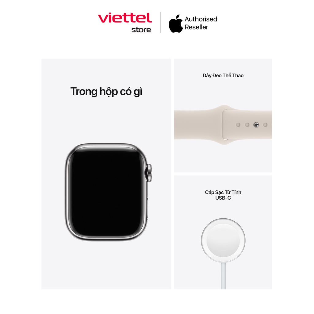 Apple Watch Series 7 Viền thép Cellular Chính hãng (VN/A)