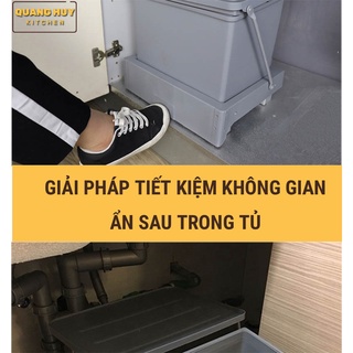 Thùng rác âm tủ bếp nhấn mở tự động