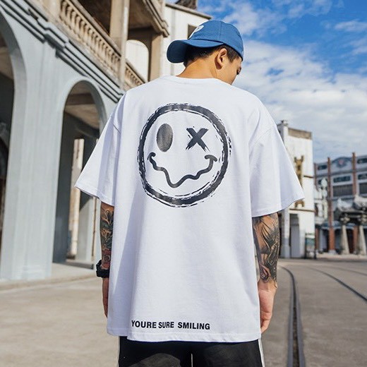 Áo Thun Oversize Nam Mặt Cười Smiling - TTL753 - Chất Cotton Xịn Xò - 4 Màu Đẹp Nhức Nách