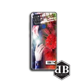 Ốp lưng kính cường lực hoa bỉ ngạn cho Samsung A20 A30 / A20S / A21 / A21S
