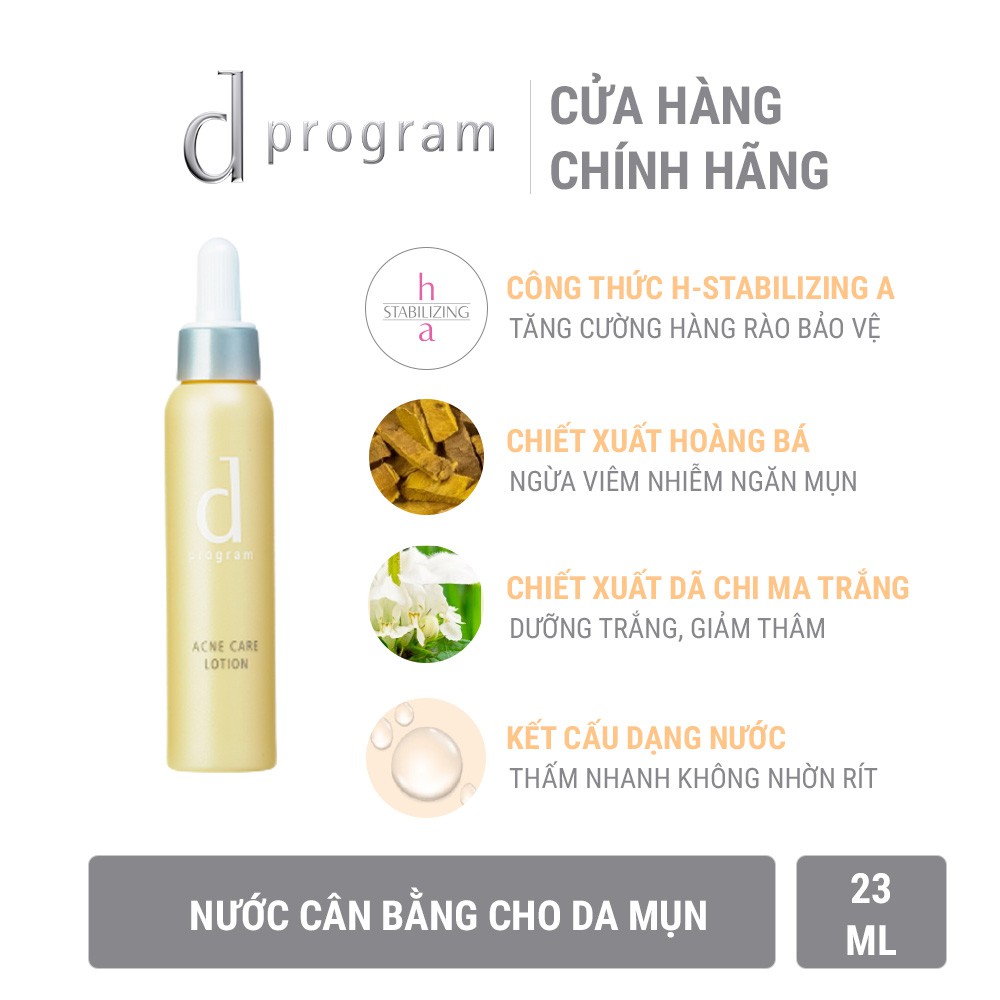 [HB Gift] Nước cân bằng làm mềm da cải thiện tình trạng mụn trên da d program Acne Care Lotion 23ml | BigBuy360 - bigbuy360.vn