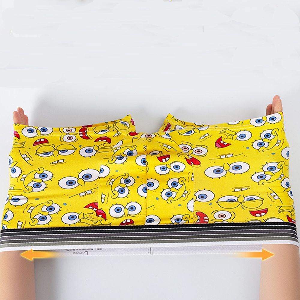 Quần lót boxer không đường may in hình Pikachu Doraemon SpongeBob thời trang dành cho nam
