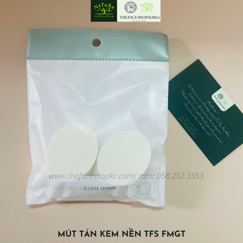 Mút Đánh Kem Nền THEFACESHOP DAILY BEAUTY TOOLS ELLIPSE PUFF (2pcs)