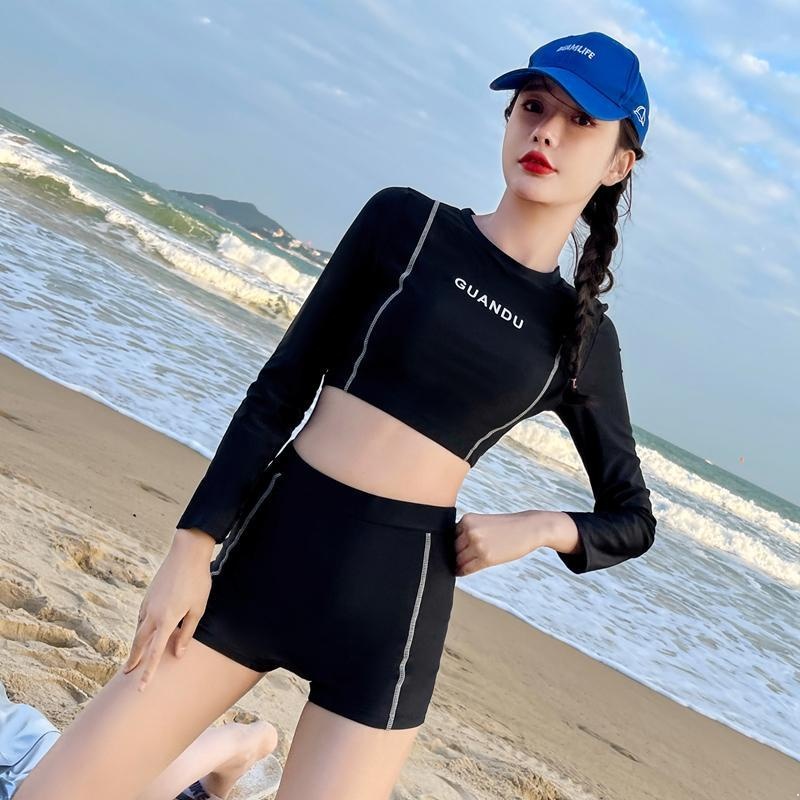 Bộ Đồ Bơi Hai Mảnh Gồm Áo Tay Dài Và Quần Boxer Phong Cách Thể Thao Dành Cho Nữ 2022