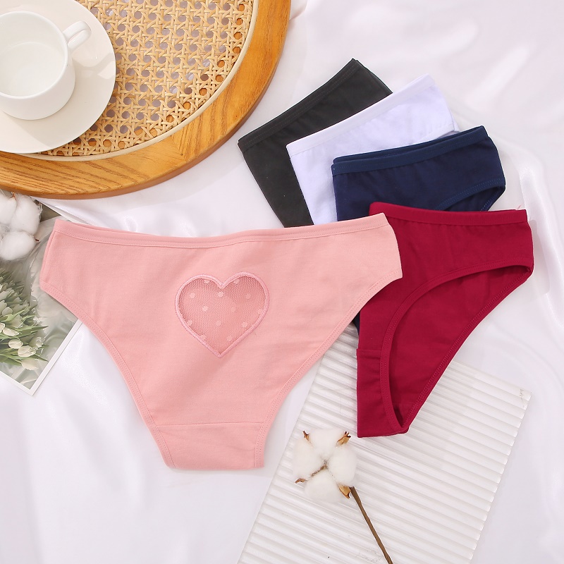 Set 3 quần lót cotton mềm mại phối ren quyến rũ dành cho nữ kích thước S-2XL