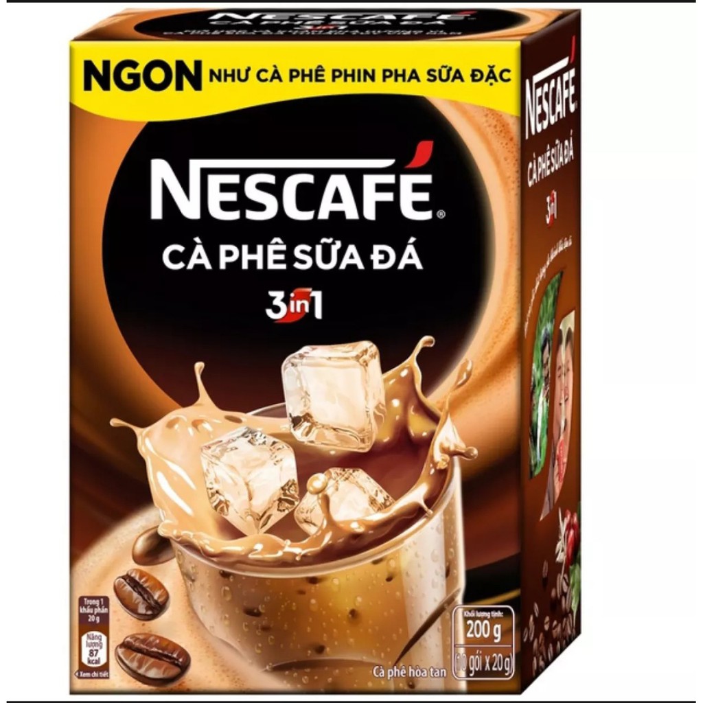 Siêu ngon - bổ - rẻ - Cà Phê Nescafe sữa đá 3in1-hộp 10 gói x 20gr