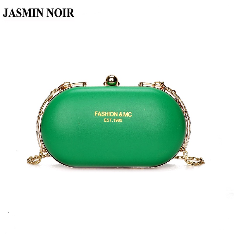 Túi Đeo JASMIN NOIR Chéo Da PU Dáng Tròn Phối Dây Xích Thời Trang Cao Cấp Cho Nữ