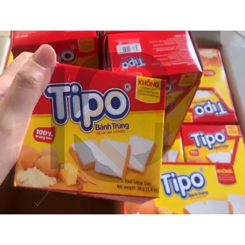 THÙNG 48 Hộp TIPO 39G bánh trứng nướng vị kem sữa TIPO 39Gram