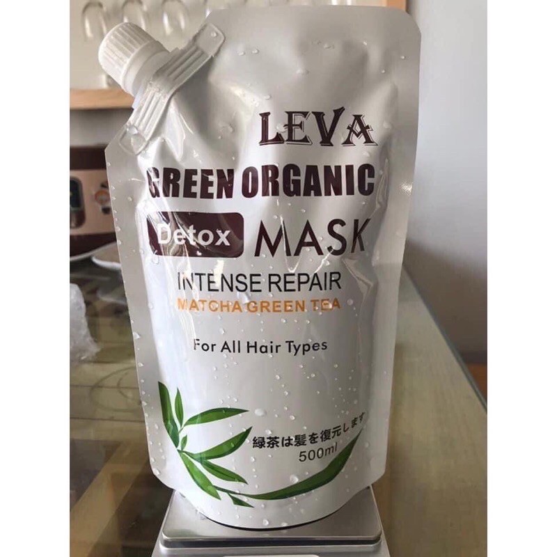 Hấp ủ tóc thải độc chuyên phục hồi và dưỡng tóc mềm mượt LEVA Green Organic DETOX Mask 500ml