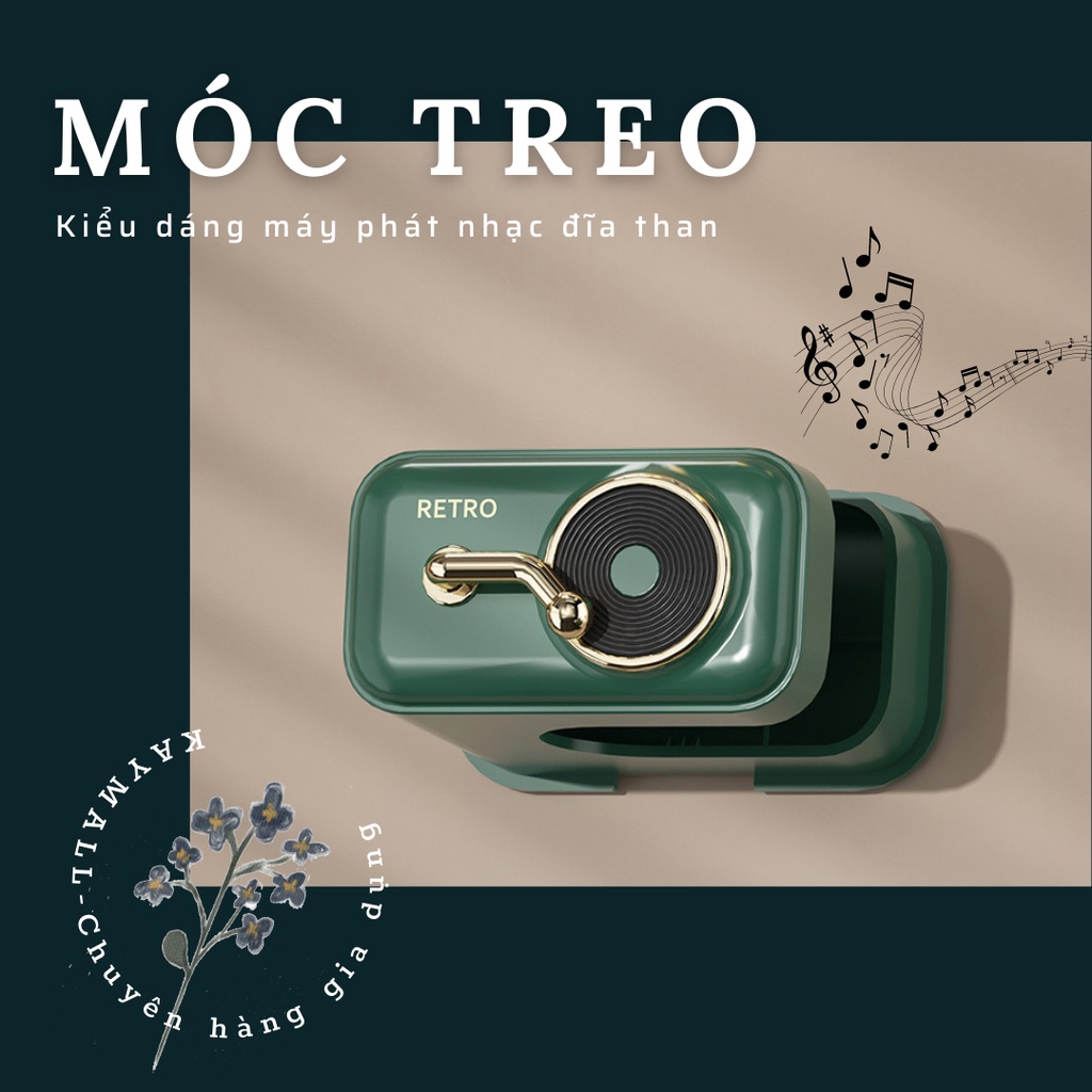 Móc Treo Cây Lau Nhà, Treo Chổi Dán Tường Thiết Kế Đĩa Than Phát Nhạc Tiện Lợi Hiện Đại
